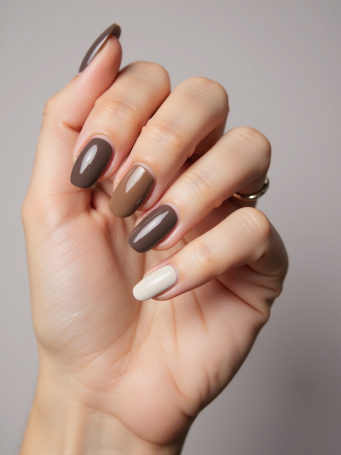 glassy neutral high gloss nails
