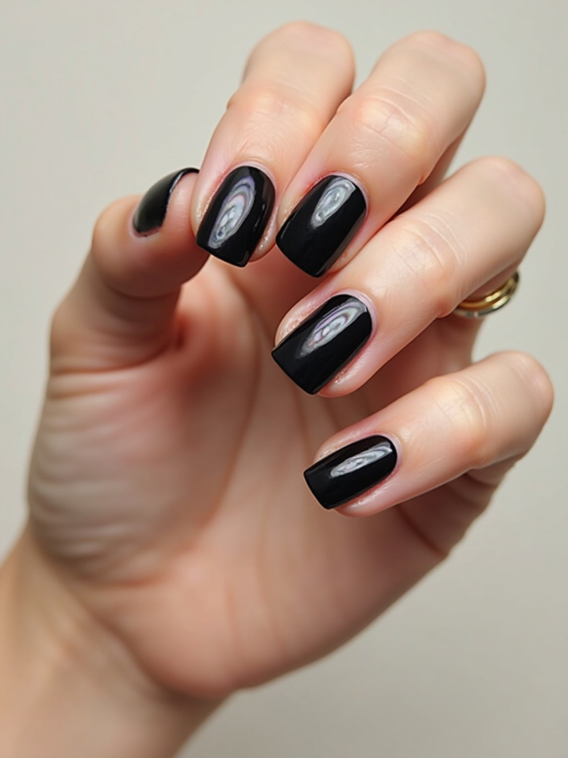 glazed black chrome nails