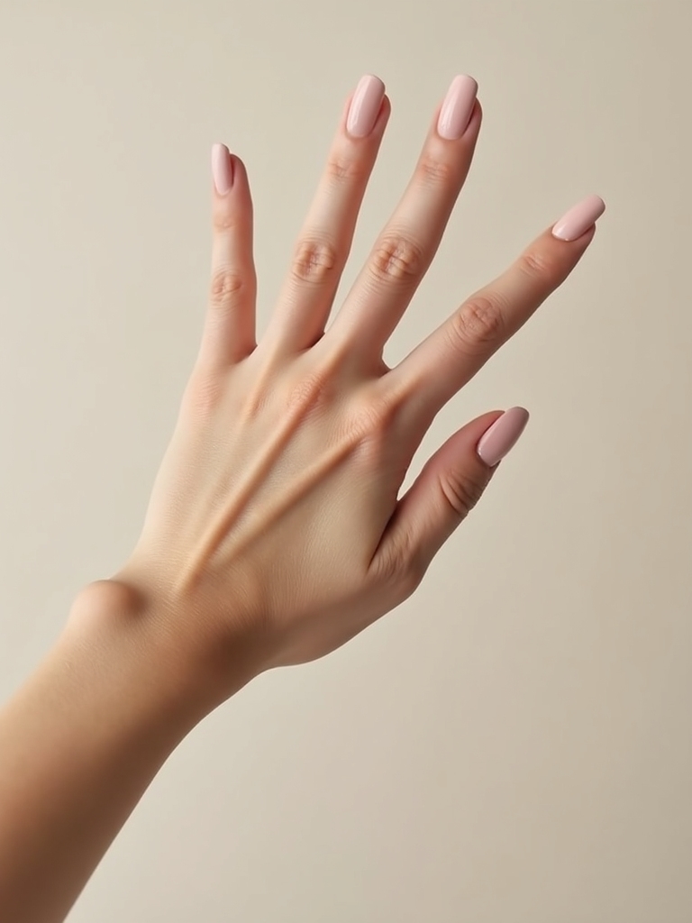 glossy beige to taupe ombr nails
