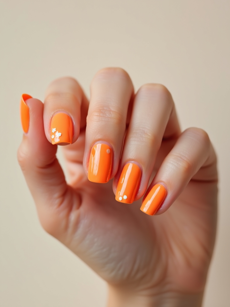 glossy creamsicle orange leaf