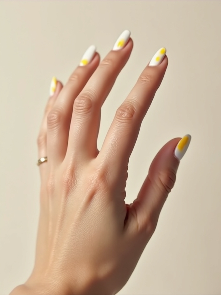 glossy yellow negative space crescents