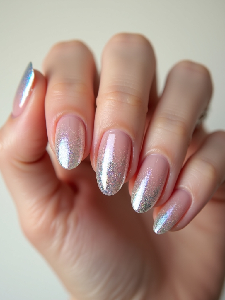 holographic shard nail art