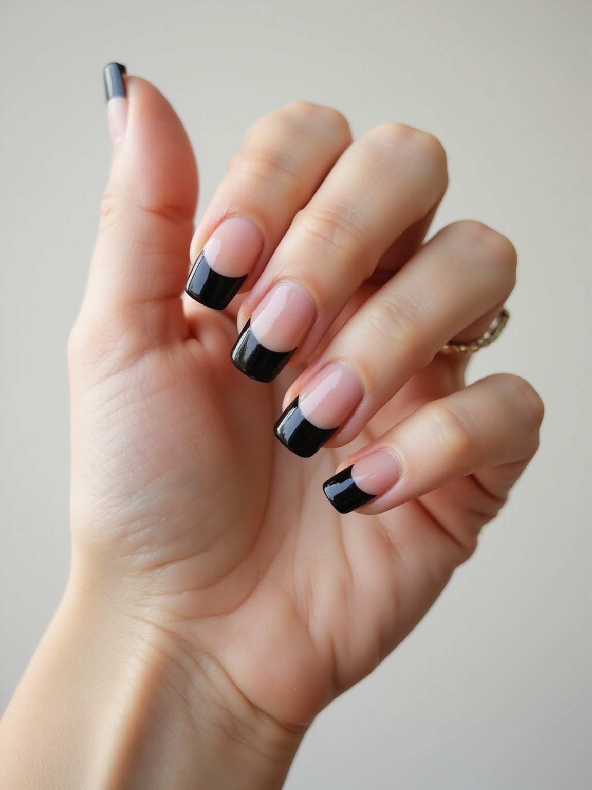 matte black goth frenchtips
