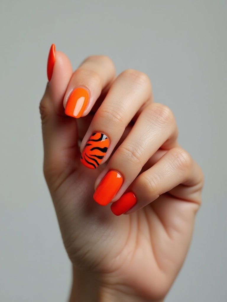matte mandarin tiger stripes