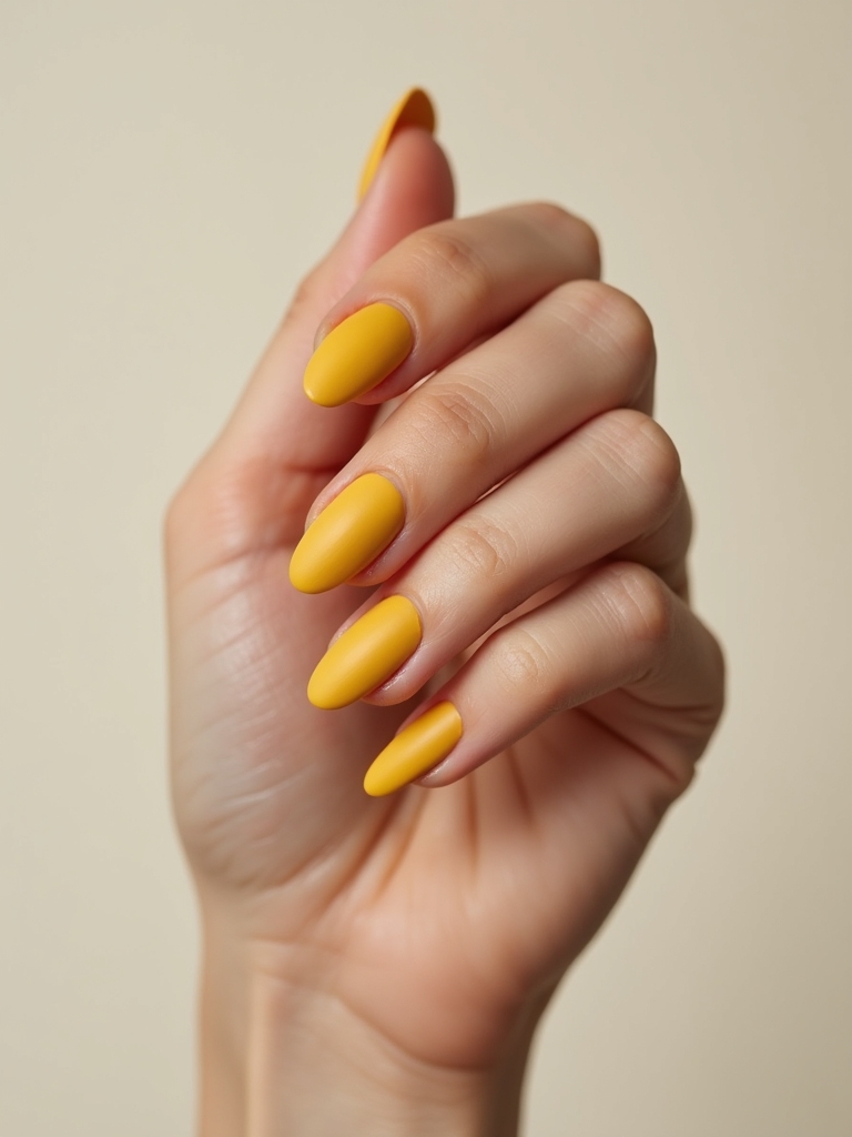 matte mustard velvet finish