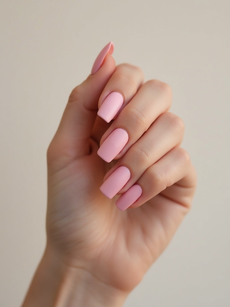 matte pink glossy tips