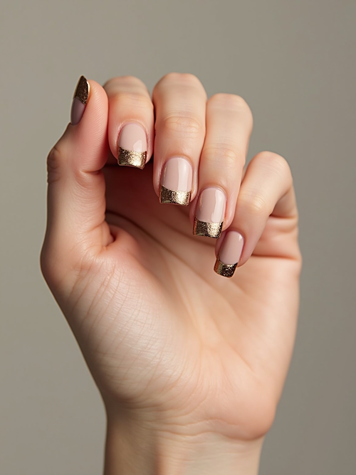 micro french chrome edge manicure