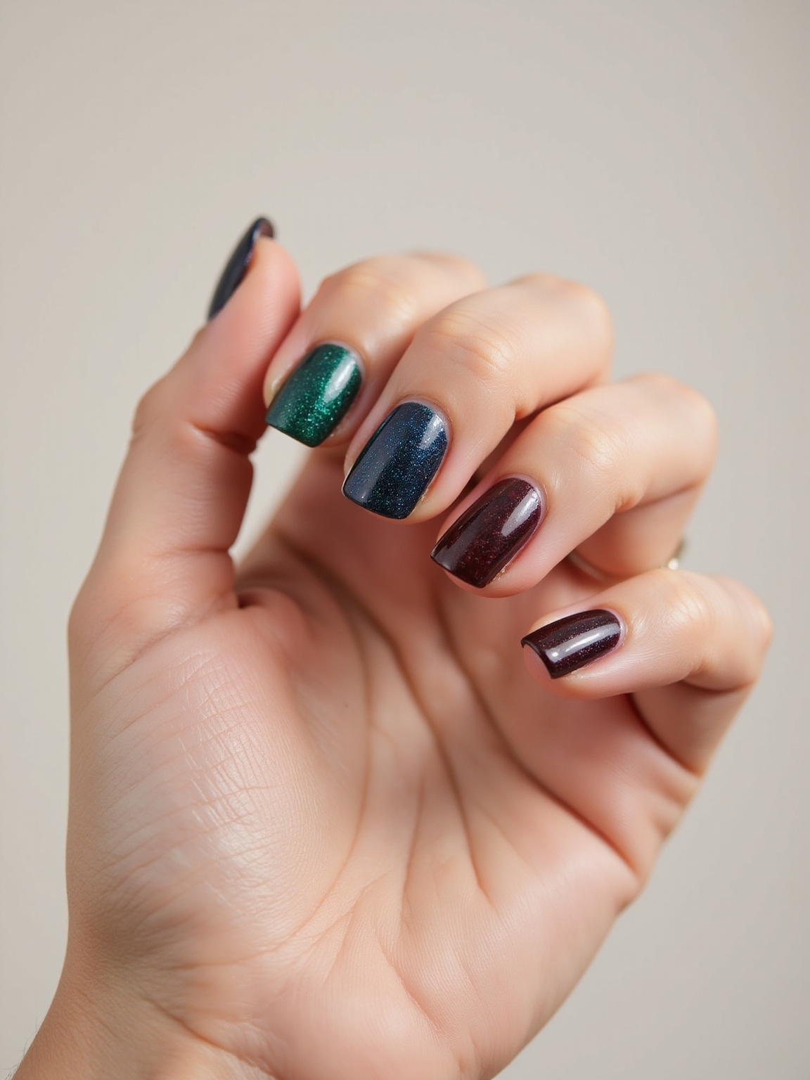 micro glitter over jewel tones
