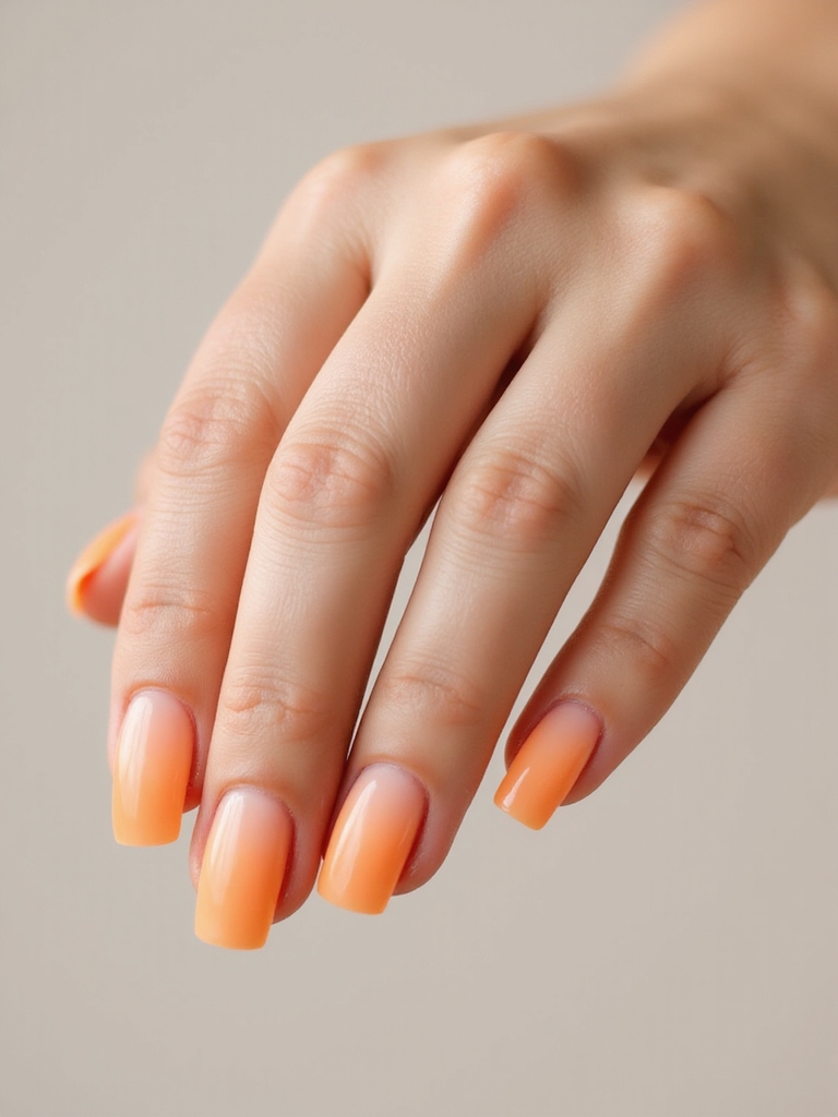 milky apricot floral nails