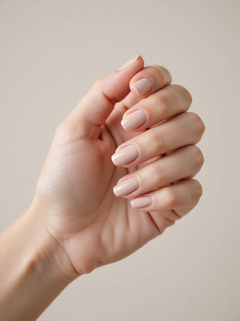 milky beige sheer nails