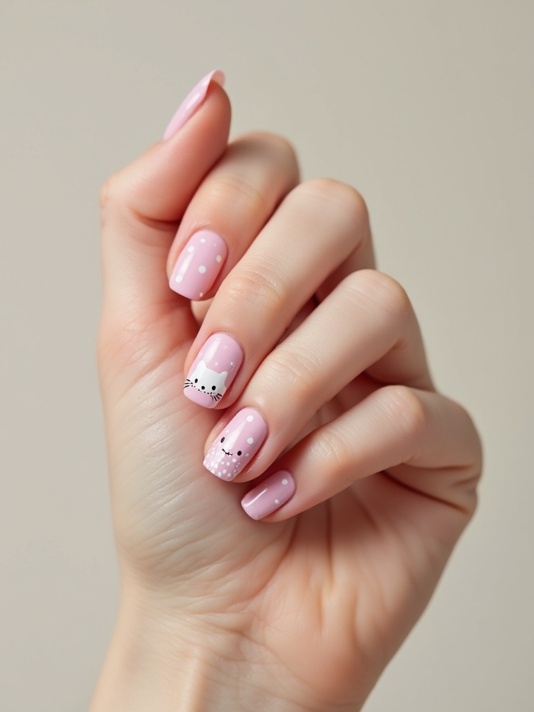 milky pastel polka kitty