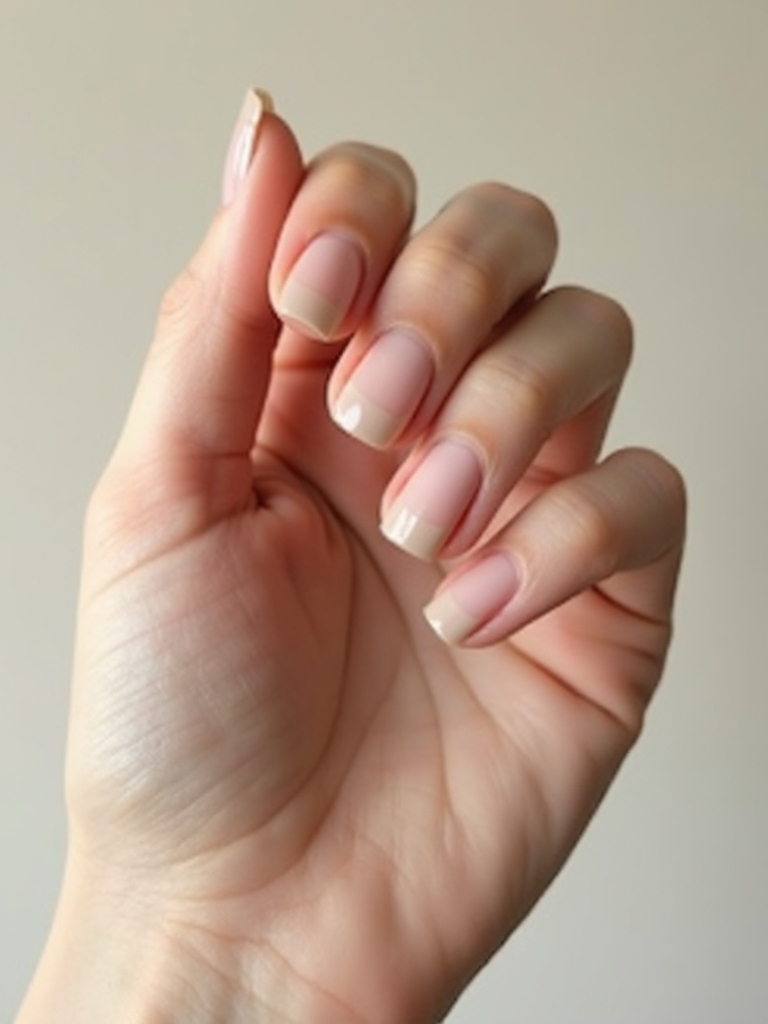 minimal negative space neutral nails