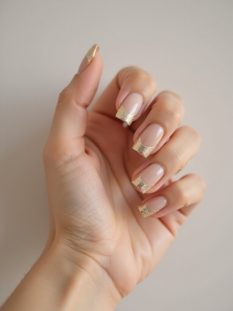 minimalist gold micro tip elegance