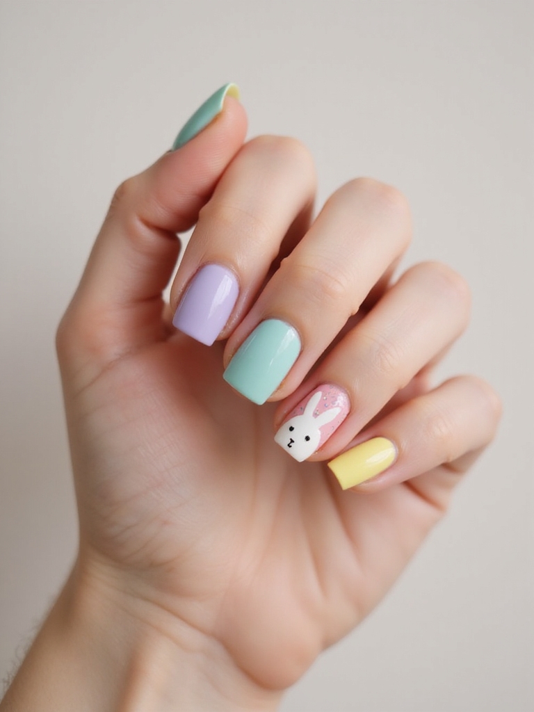 minimalist pastel bunny tips