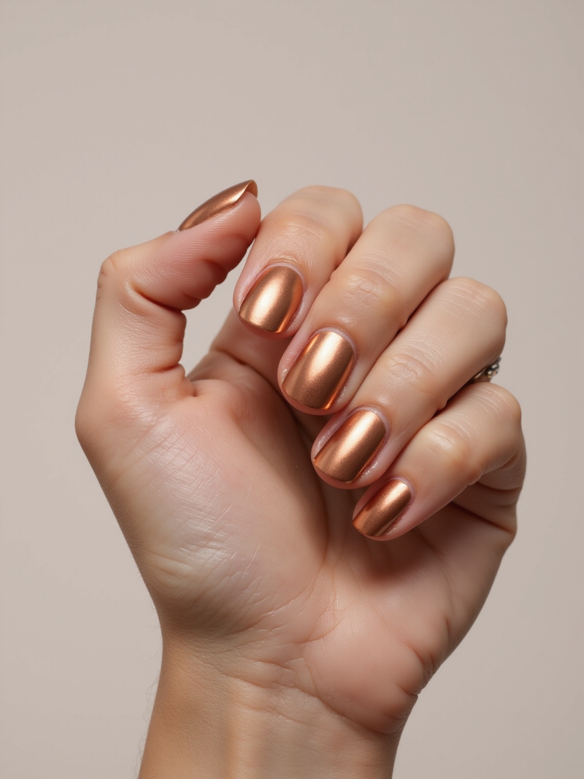 molten copper luxe manicure