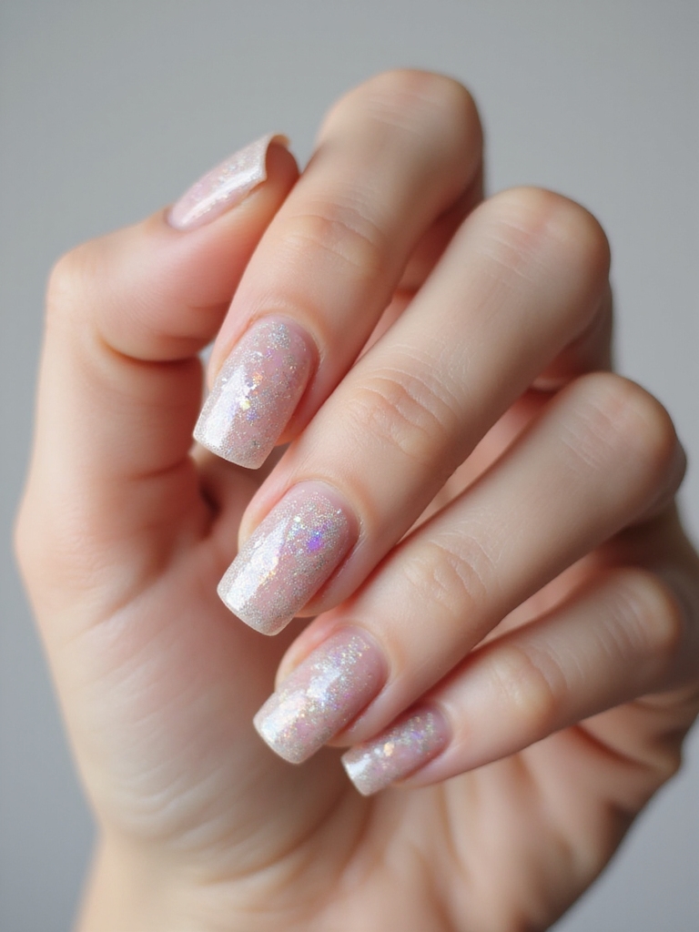 negative space geometric glitter accents