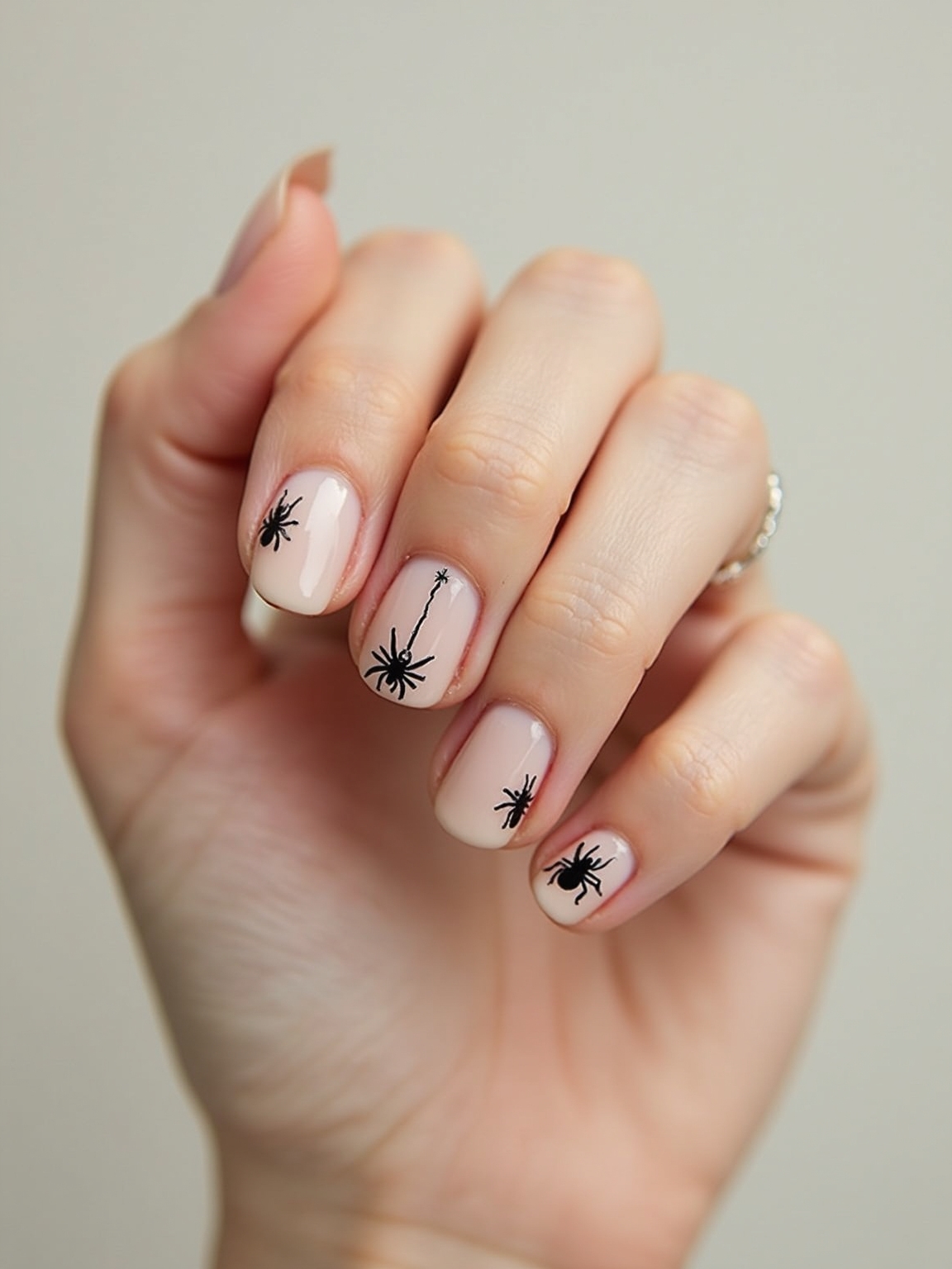negative space minimalist spider accents