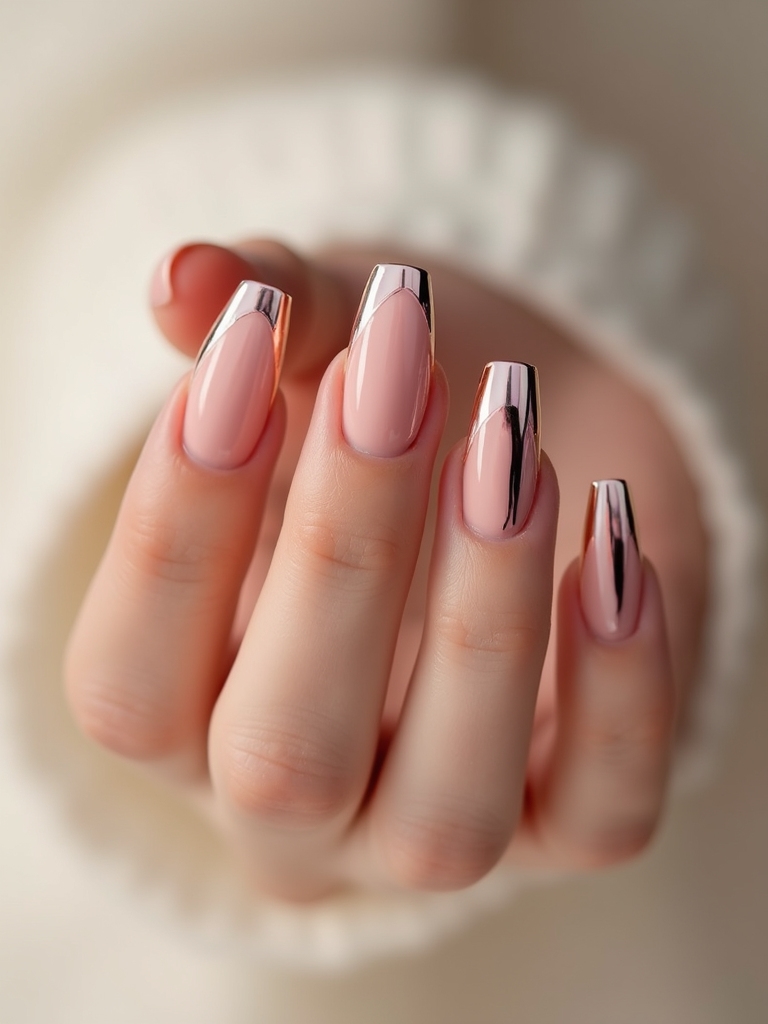 negative space pink chrome