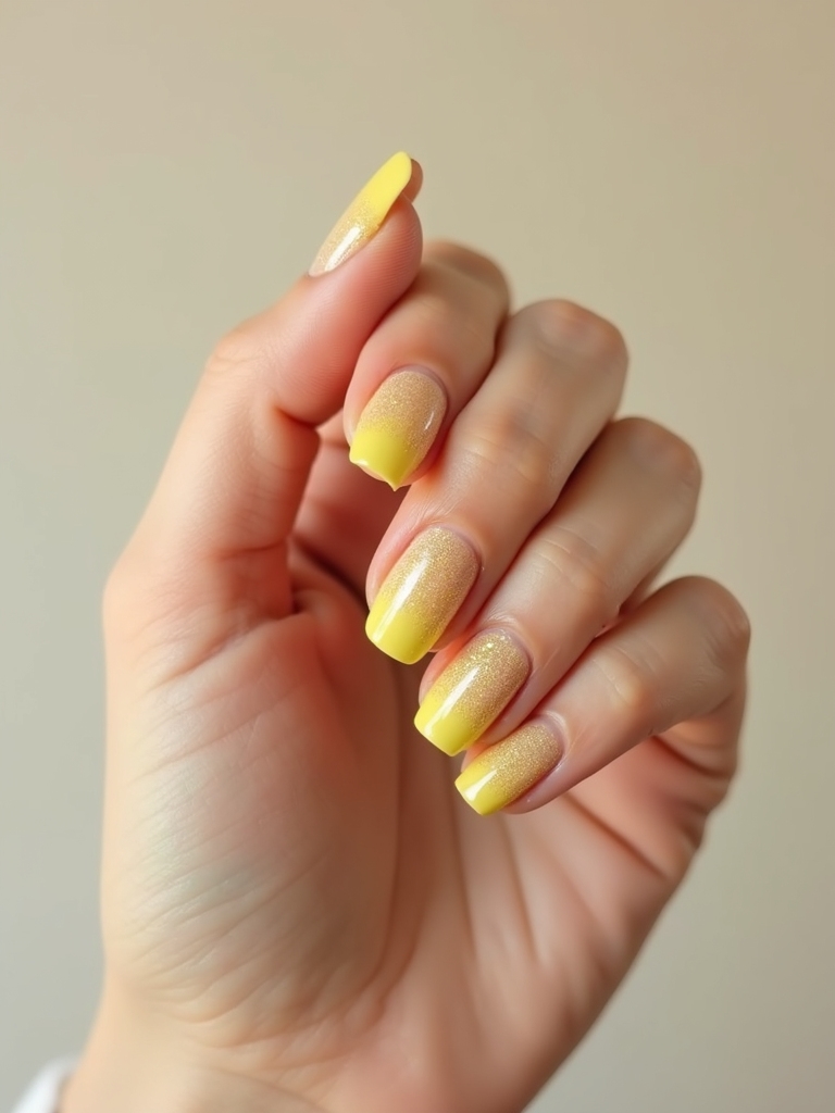 neon yellow glitter gradient