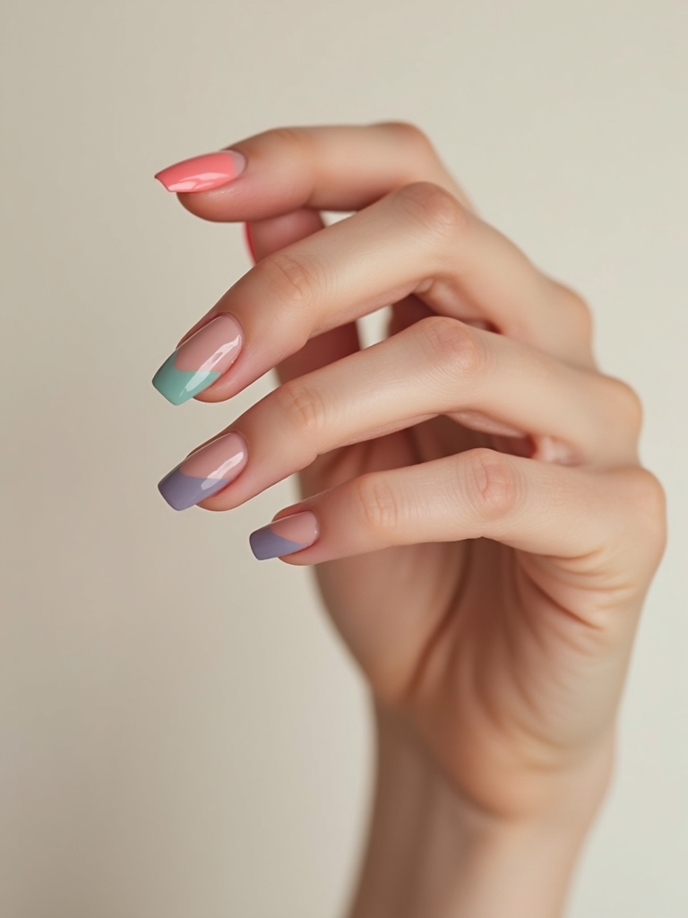 pastel rainbow neon accents