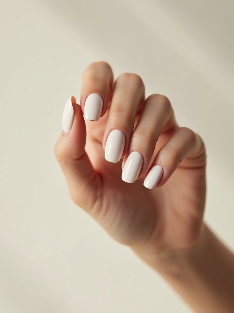 pearly chrome milky nails