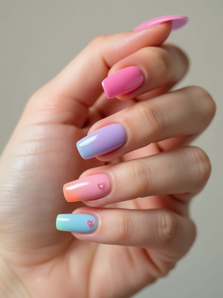 playful glossy jelly nails