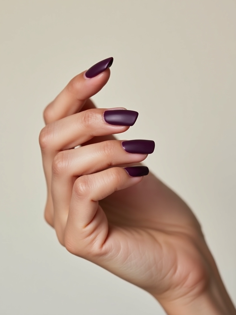 plush eggplant velvet manicure