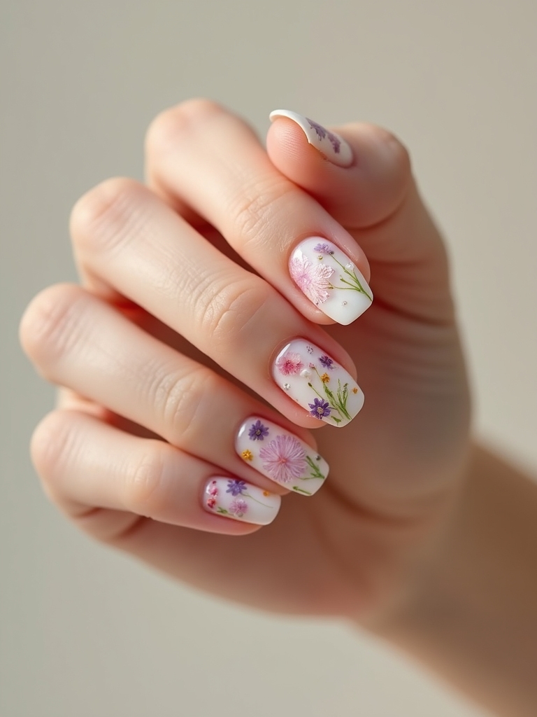 pressed petals under sheer