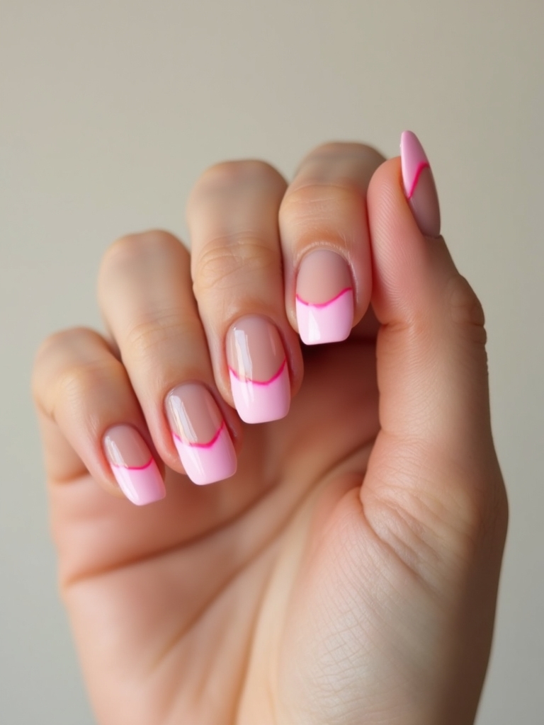 razor thin neon pink outline