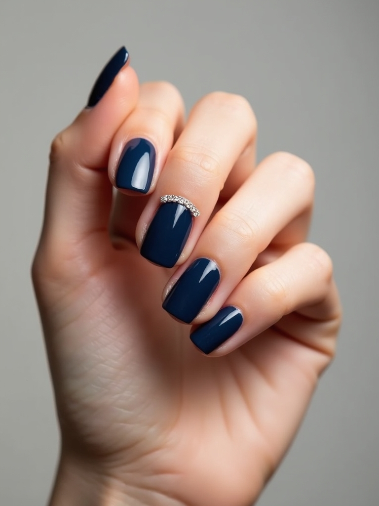 sapphire accented navy cuticle cuffs