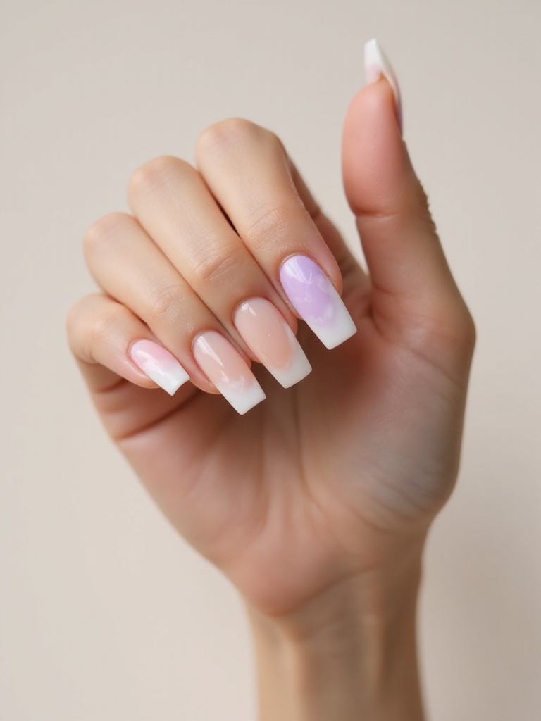 sheer aura gradient nails