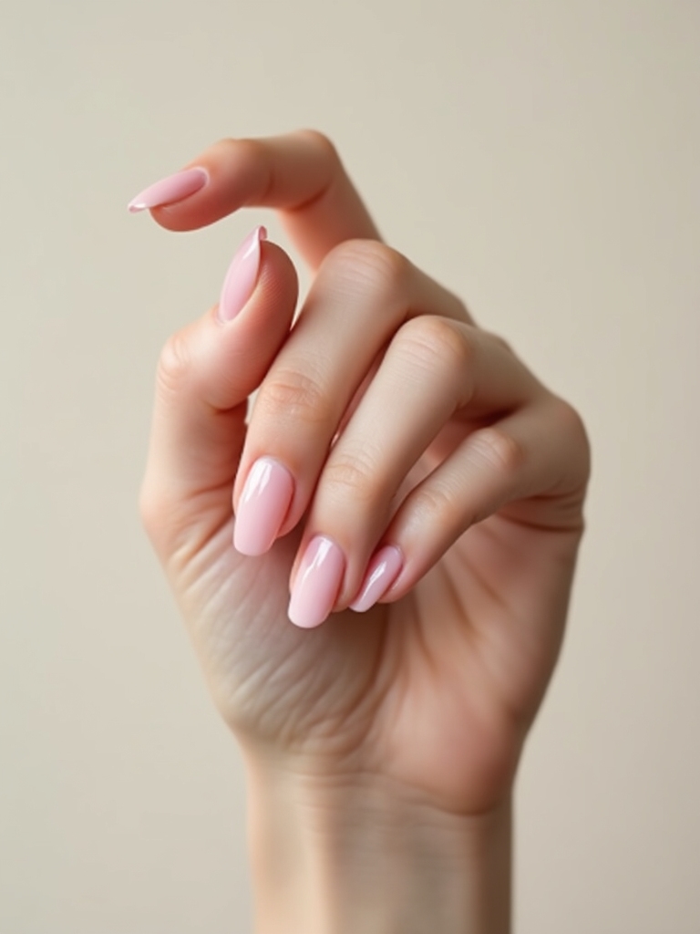 sheer baby pink manicure
