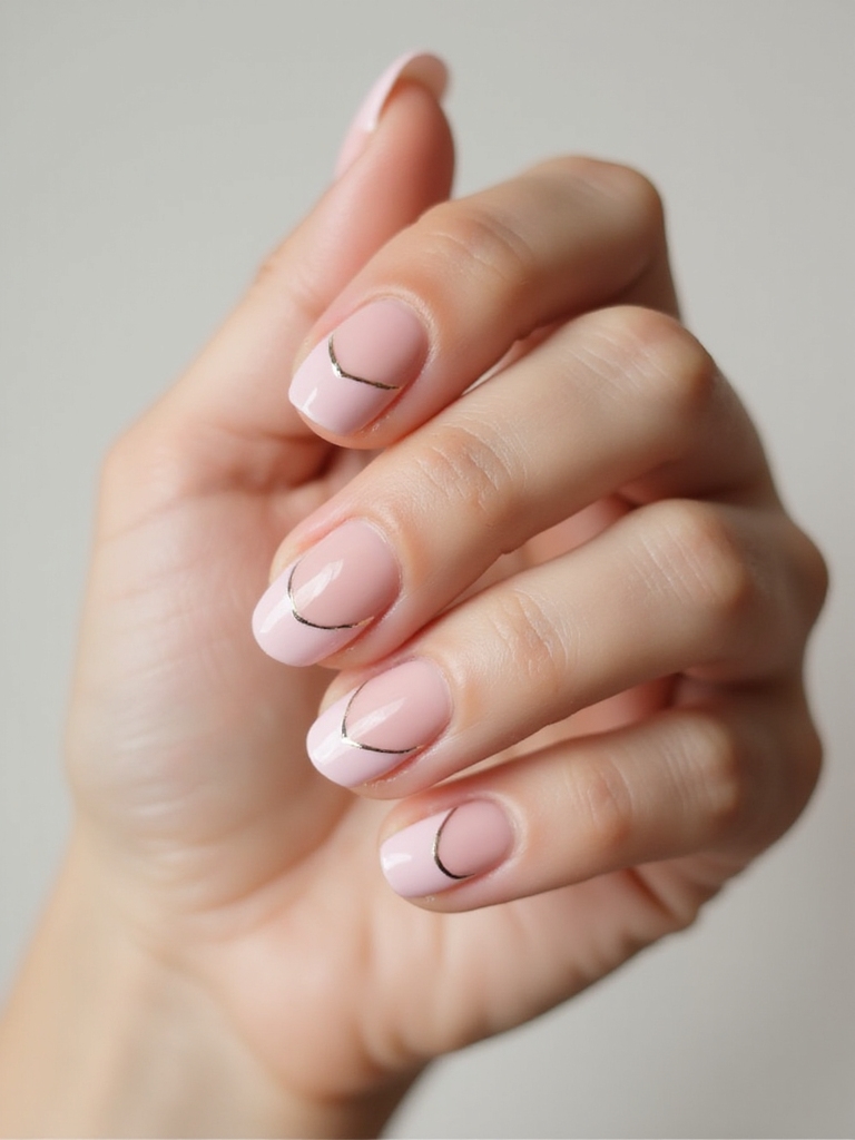 sheer blush chrome edged tips