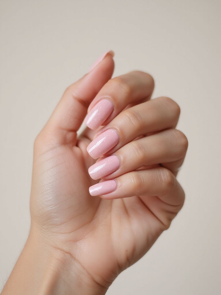 sheer blush pearlescent glitter