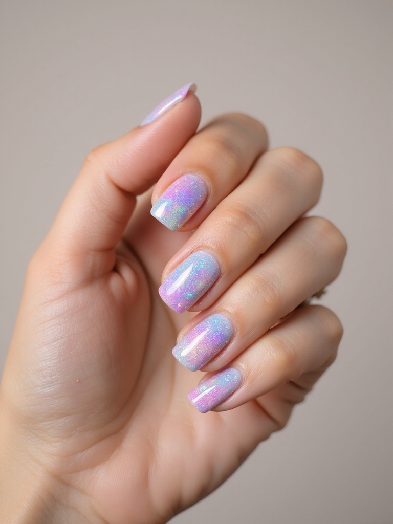 sheer holographic prismatic topcoat
