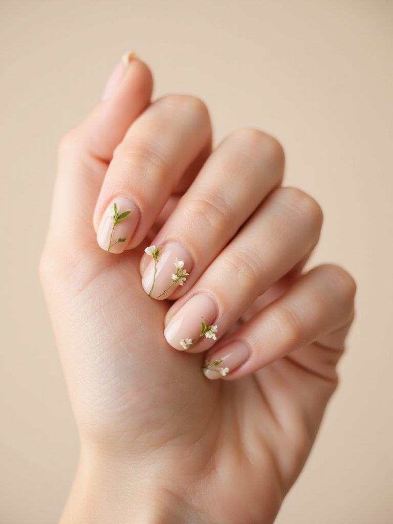 sheer nude micro floral sprigs