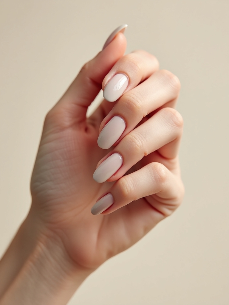 sheer pearlized chrome nails