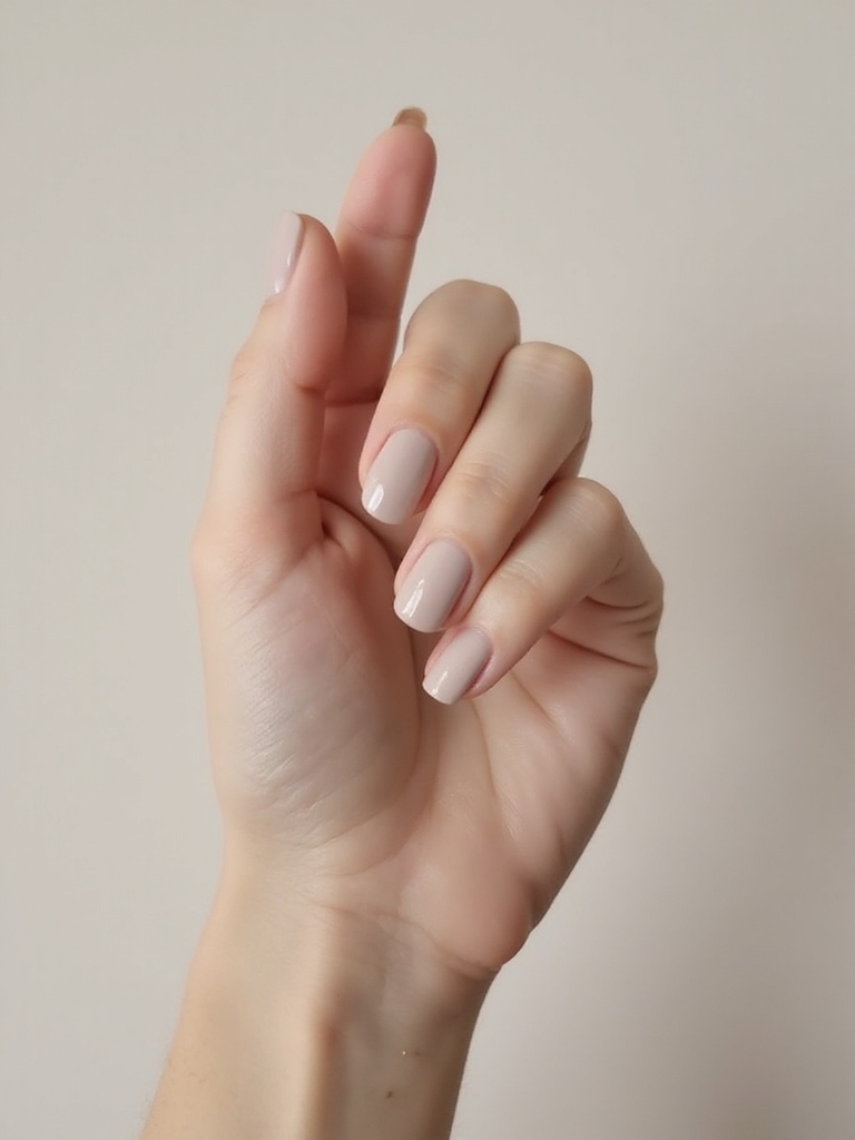 short squoval neutral manicure