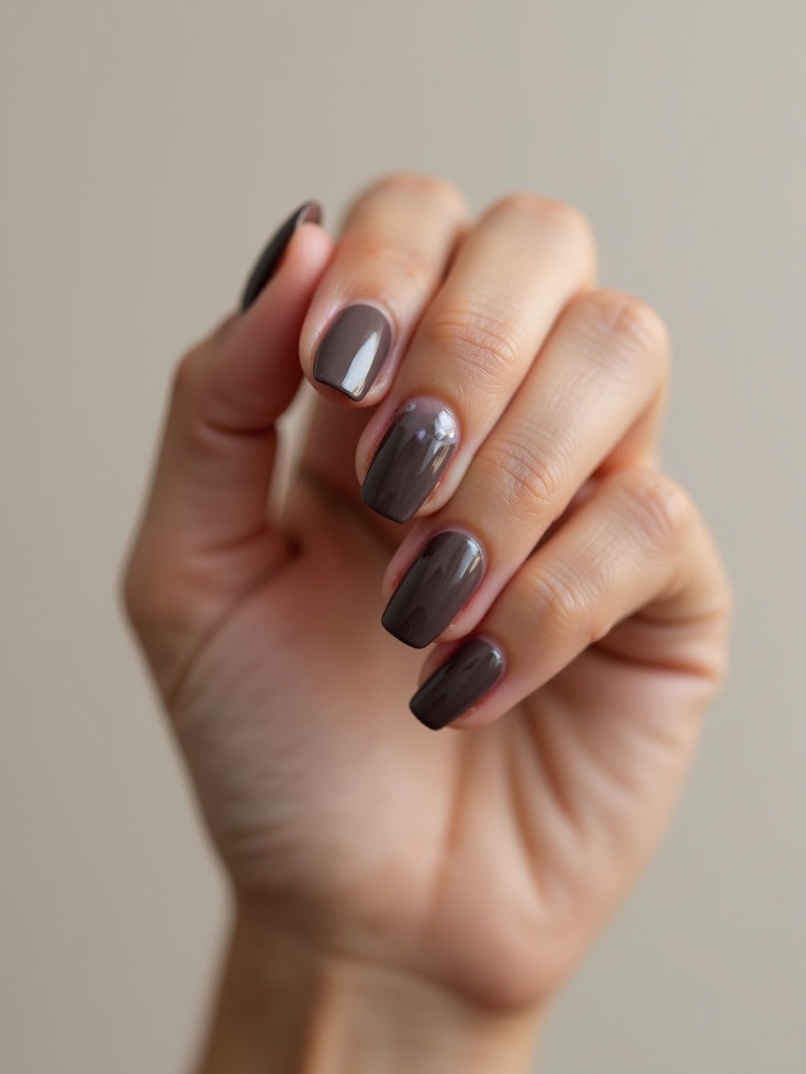 smoky taupe creamy manicure