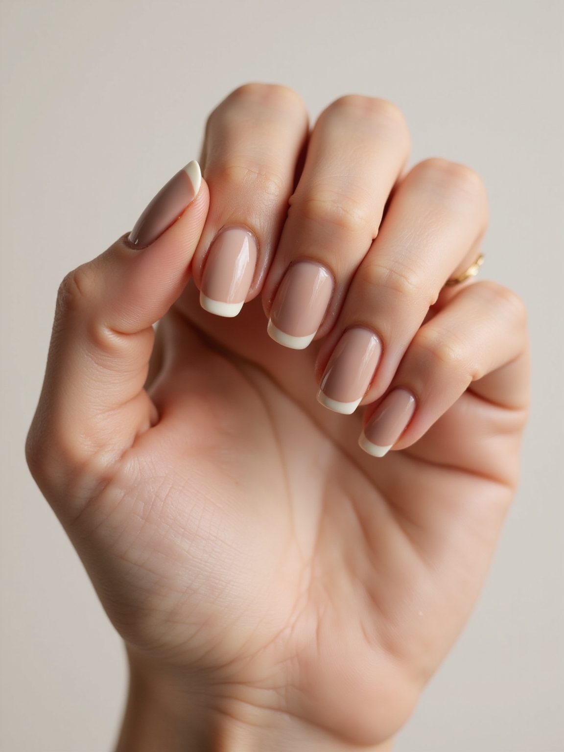 soft beige gradient nails