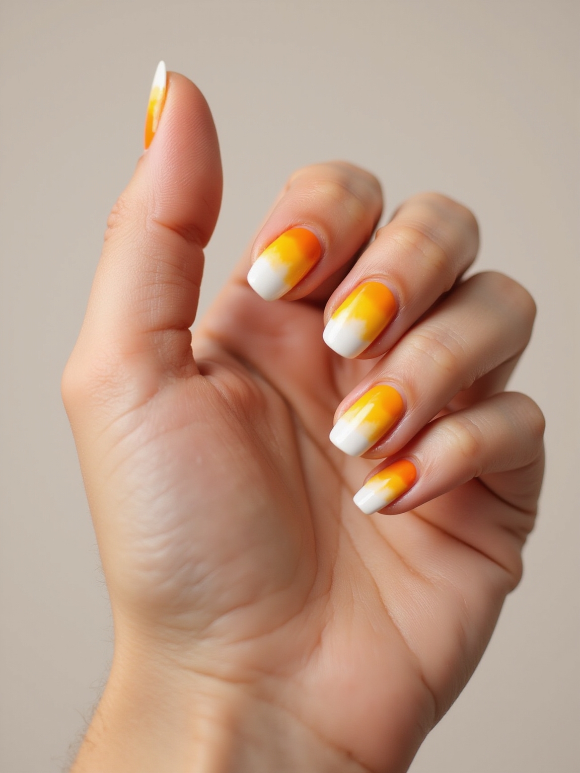 soft candy corn ombr manicure