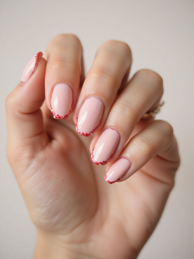 soft pink french hearts