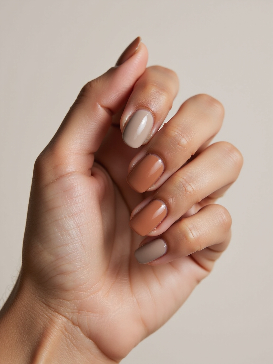 soft taupe and sheer pink