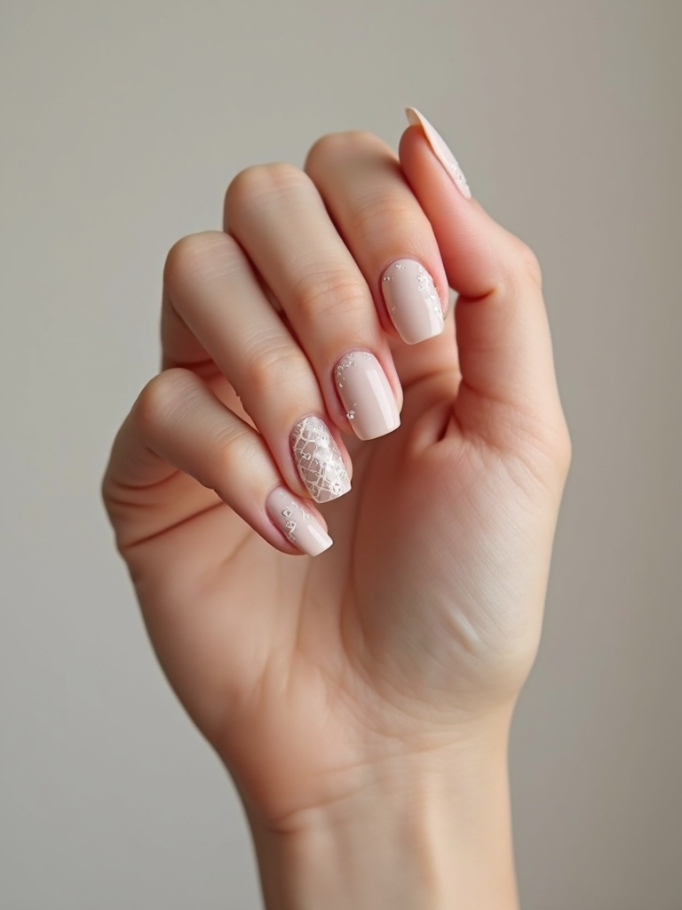subtle geometric negative space nails