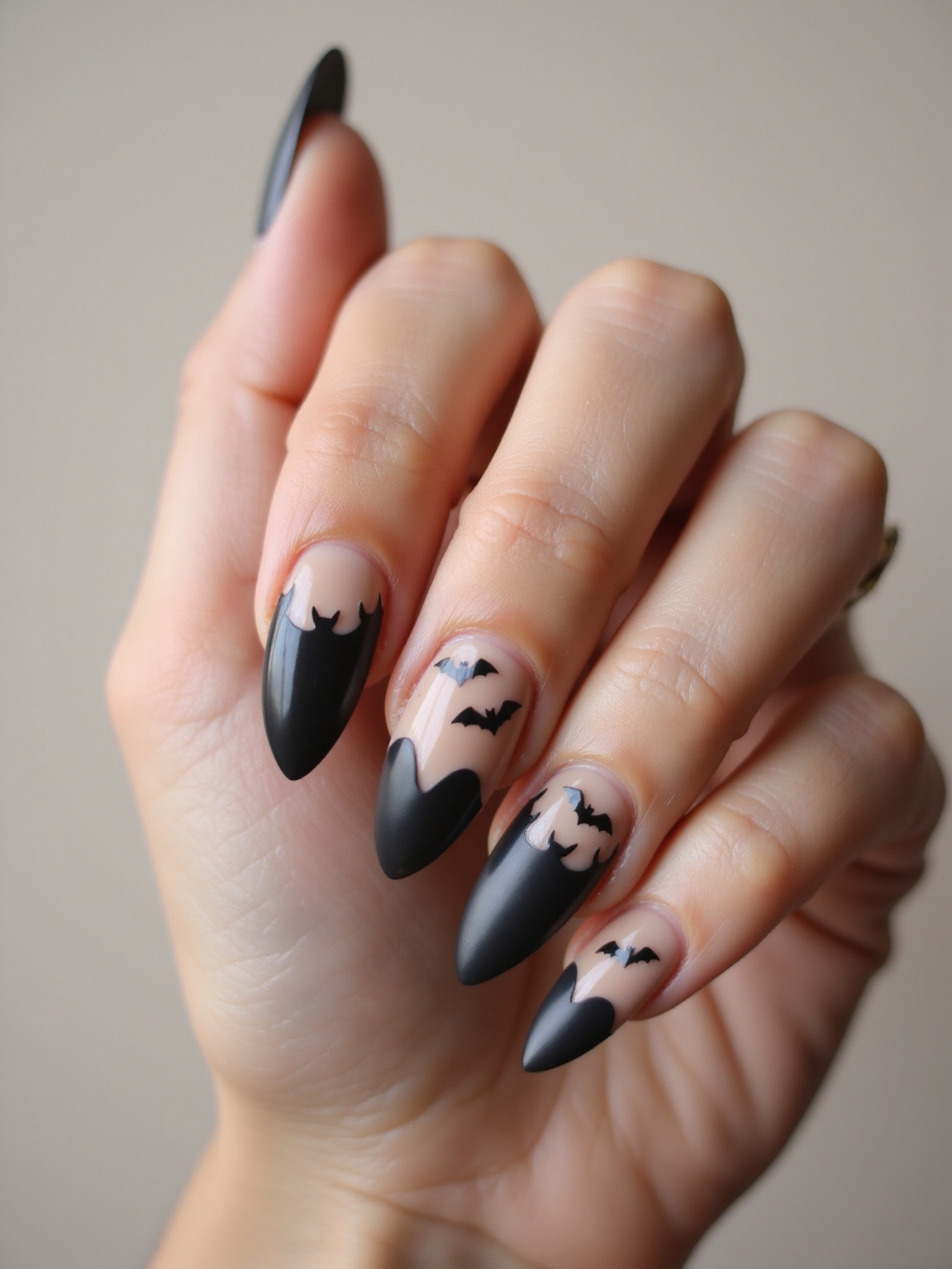 subtle micro bat nail accents