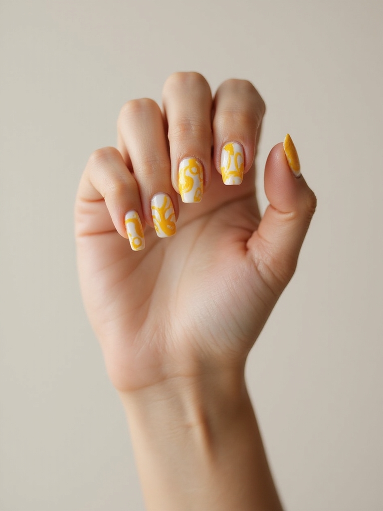 sunlit ombr yellow swirls