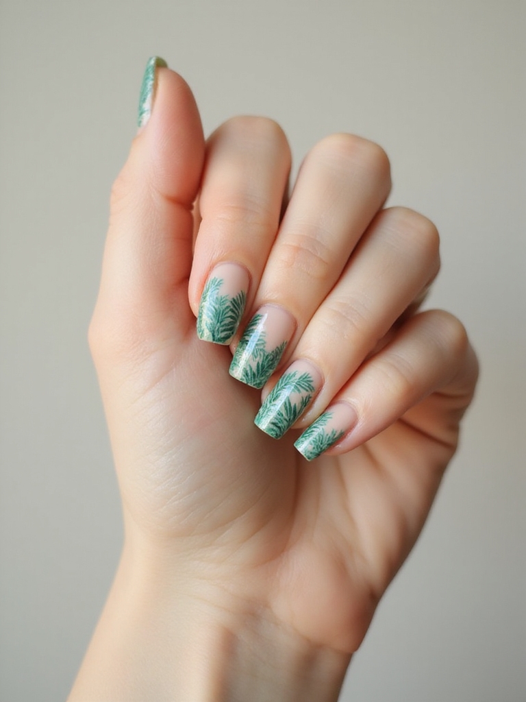 teal palms with gold