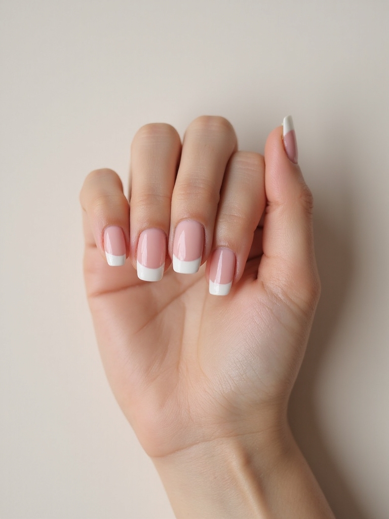 timeless glossy french tips