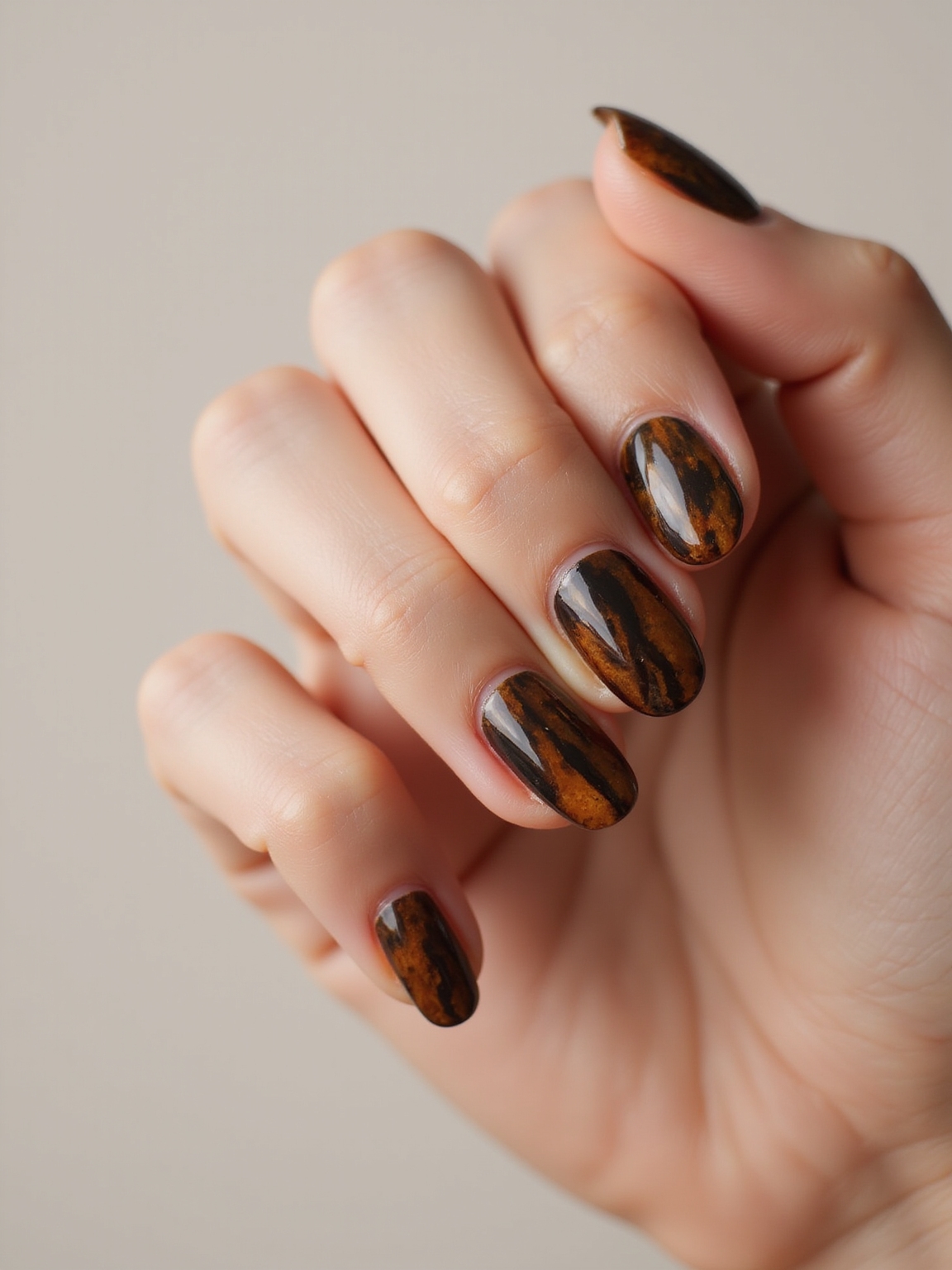 tortoiseshell gel autumn nails