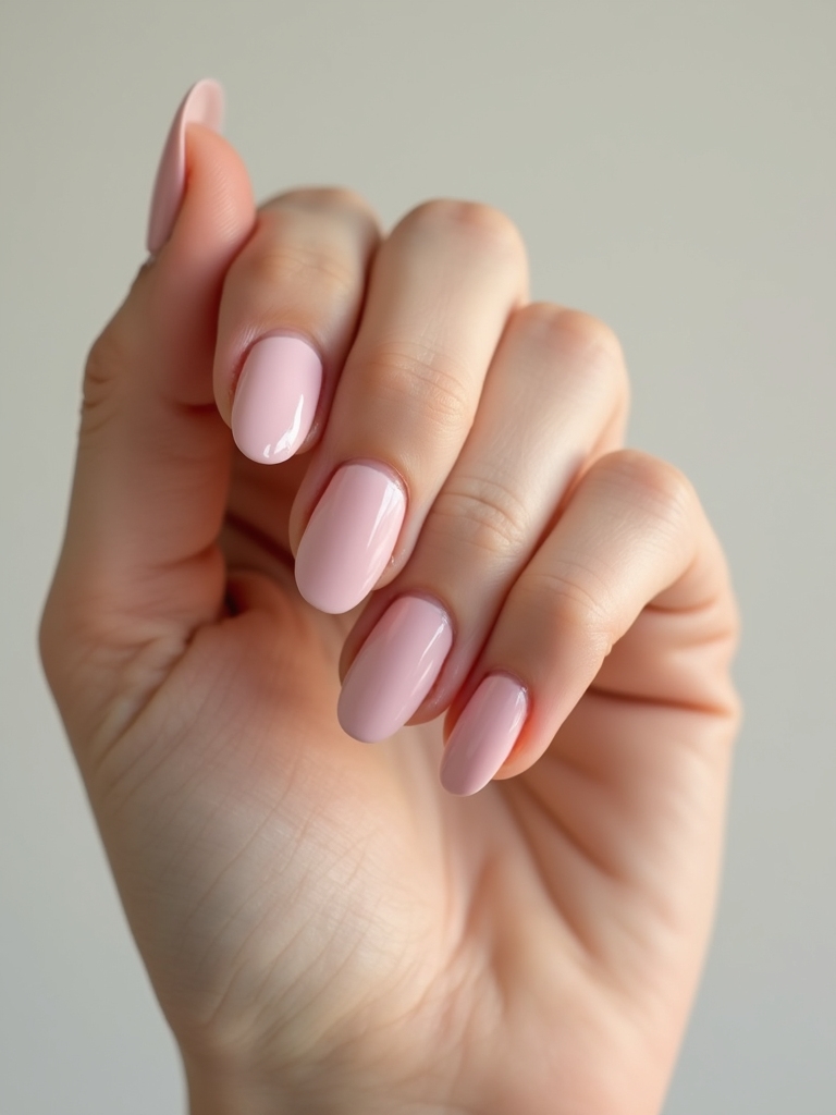 translucent milky pink manicure